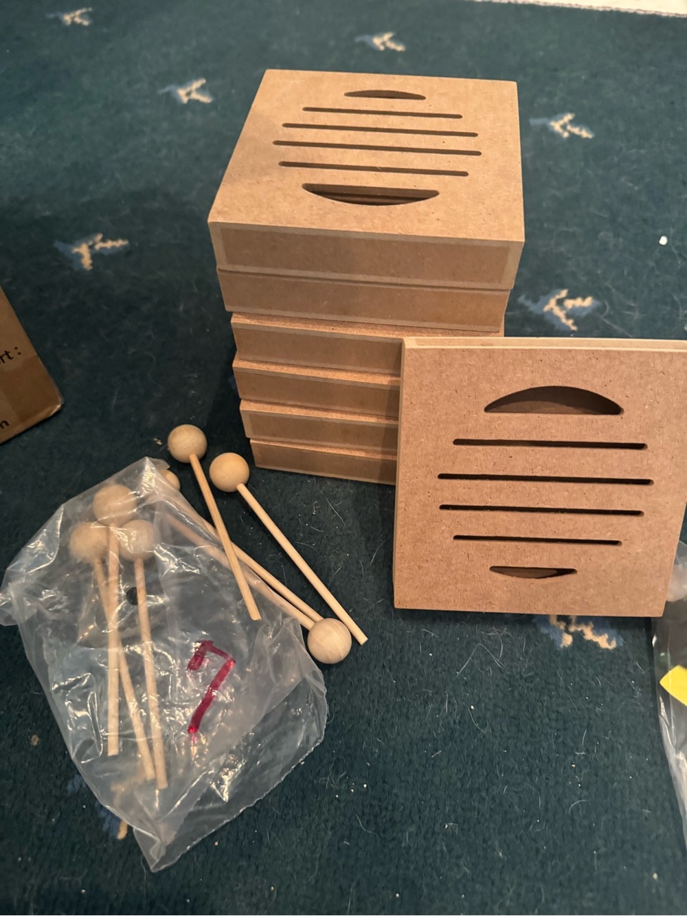 Set of Natural Wood musical craft with Matching Sticks